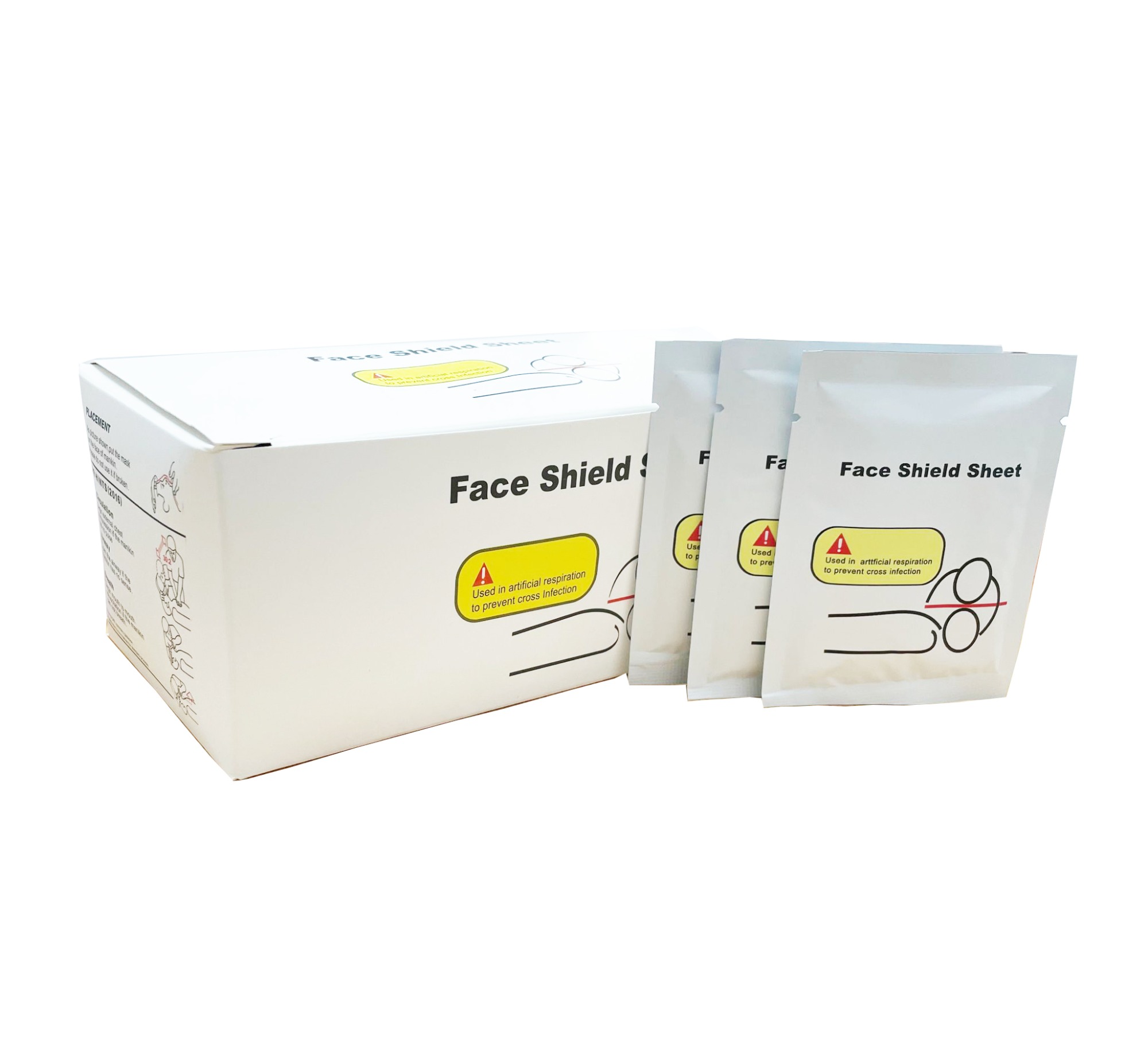 100 pcs Disposable CPR Mouth To Mouth Breathing Resuscitator Mask